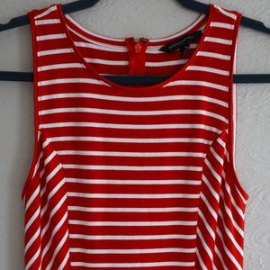 Banana Republic - Red and White Striped Midi Dress - Size 0